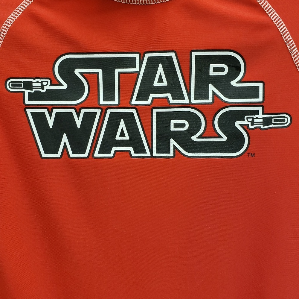 Star Wars Boys Rash Guard Red Black Water Shirt